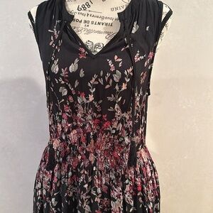 Black Floral Sleeveless  Dress